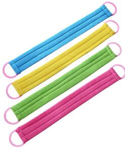 STOBAZA 4 Stück Langes Peelinghandtuch aus Robustem Material Körpermassage und Rückenschrubber Handtuch für Dusche und Badezimmer Sanftes Peeling für Arme Beine und Rücken