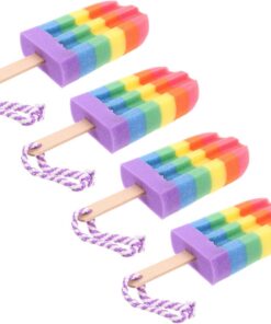 OUNONA 4 Stück Weiche Körper peeling badeschwämme Sanfter Duschschwamm mit Kreativer Regenbogenform Vielseitig für Rücken Ganzkörperreinigung Langlebig und Reisegeeignet