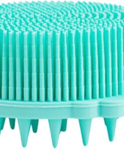 Silikon Badebürste für Babys, Runde Doppelseitige Waschbürste | Hellgrün, zum Baden und Haarewaschen, Weiche Sensorikstruktur, für Mütter, als Massagebürste
