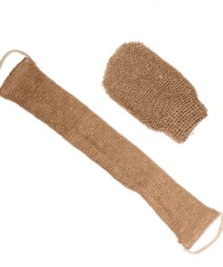 VALICLUD 2 Stück Badehandschuhe aus Hautfreundlichem Material Langes Rückenhandtuch zum Peeling und Porentiefen Reinigen Braun für Damen und Herren Bad Duschpflege