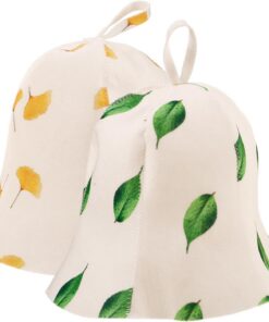 STOBAZA 2 Stück Filz Saunahüte für Damen und Herren Hitzebeständige Wasserabsorbierende Badekappen mit Stilvollem Print Weiche Langlebige Saunamütze für Sauna und Dusche