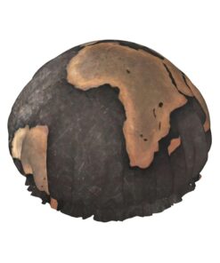Rust World Map Print Shower Essentials Bonnet For Women, Large Washable Elastic Band Bath Hair Wrap Shower Cap