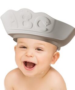 Kinder-Duschhaube – doppellagiger, wasserdichter Badehut, verstellbare Haarwaschkappe mit Augen- und Ohrenschutz, weiches, bequemes Badezubehör, kinderfreundliches Dusch- und Shampoo-Hut für