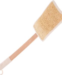VALICLUD Luffa-rückenschrubber Mit Langem Holzgriff Peeling-badebürste Für Dusche Körperschrubber Mit Sanften Borsten Für Tiefenreinigende Massage