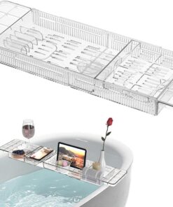 Ablagetablett für die Badewanne Multifunktionale großflächige Ablage mit | Aufbewahrungs-Organizer im Badezimmer Multifunktionales Badetablett für Getränke, Kerzen, Entspannung, Spa