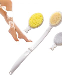 Rückenschrubber für die Dusche – Reinigungsbürste mit weichen Borsten, Badeschrubber, Duschpeeling, ergonomischer Rückenlotion-Applikator für Zuhause, Hotel, Reisen