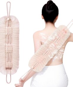 Duschschwamm und Rückenschrubber Combo, Waschlappen, Handtuch, Saugnapf, Körperreiniger, Tiefenreinigung, Puff Ball Set, Hauterneuerung, Bad-Werkzeug für Dusche, Peeling, Badezimmer, Hautpflege