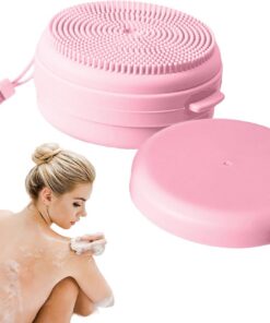 Silicone Body Brush - Gentle Cleansing Scrubber for Sensitive Skin | Hygienic Massage Tool with Soap Dispenser, Soft Loofah Alternative, Hotel Bathing Accessories for Home Bathroom