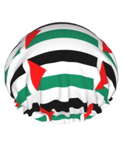 Duschhaube mit Palästina-Flagge, groß, waschbar, elastisches Band, Badehaar, Duschhaube