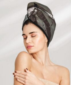 Landing Normandie Trockenes Haar Kappe Haartrocknen Hut mit Knöpfen Super Saugfähig Schnell Trocknendes Haar Handtuch Wrap Weiche Haar Hut für Frauen Trockenes Haar Turban für nasses lockiges