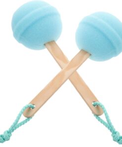 2 Stück Reinigungsschwamm Blau aus Sponge, Lollipop Form und Ball | Portabel und Wiederverwendbar, für Reisen Geeignet, für Männer und Frauen Zufällige Farbe