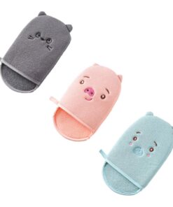 OUNONA 3 Stück-Pack Badehandschuhe zur Tiefenreinigung aus Faser und saugfähigem Material Leichter Peelinghandschuh für Rücken und Brust für Anwendung zu Hause