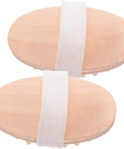 Healvian 2 Stück Holzene Kopfhautmassagebürste Schuppenreinigungsbürste für Bad und Dusche Haarshampoo Schwamm für Haartypen