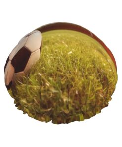 Badekappe mit Fußballmotiv auf einem Feld, wiederverwendbar, doppellagig, Badekappe, Haarnütze, wasserdicht, elastisches Band, Damen, Spa, Salon, Duschhut, Haarkappen