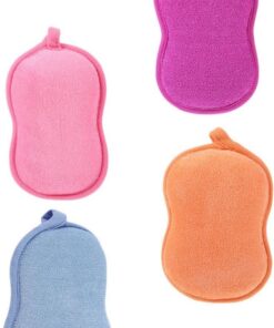 OUNONA Duschschwämme mit Sanftem Peeling Effekt in Erdnussform 4 Stück Pflanzlicher Badeschwamm zur Schonenden Reinigung und Hautpflege für Babys und Kinder