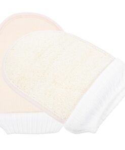 VALICLUD 2 Stück-pack Luffa Spa Handschuh aus Natürlichem Luffa Peelinghandschuhe für Körper mit Elastischem Bündchen für Dusche und Spa zur Sanften Hautreinigung