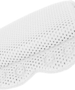 VALICLUD Weißes Badewannenkissen aus Atmungsaktivem PVC Schaumstoff mit Saugnäpfen Weiches Nackenstützkissen zur Entspannung im Badezimmer und Badewannenzubehör für Müde Köpfe
