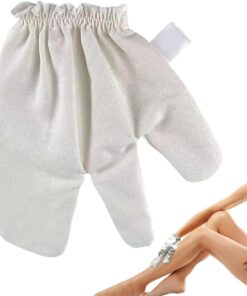 Raw Silk Handschuhe, Trockenbürsten Spa Fäustlinge, Naturseide Handschuh, pflegende Hautmassage mit elastischem Handgelenkband, luxuriöses Bad, ideal für Spa und Wellness-Behandlungen, 1 Stück