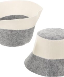 Abaodam 2 Stück Saunahüte aus Wollfilz für Damen und Herren mit UV Schutz Formbeständig und Tragbar für Sommerstimmung und Trockene Sauna Aktivitäten