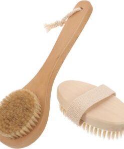 STOBAZA 2 Stück Ergonomische Körperwaschbürste Weichen Borsten Sanftes Peeling zur Entfernung Abgestorbener Haut Handlicher Duschbürste für Bad und Dusche Angenehme Massage und Hautpflege