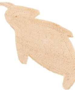Pinguinförmiger Luffaschwamm mit Doppelseitigem Design, Khakifarben | Natürliche Loofah Faser, Sanfte Reinigung und Peeling, für Dusche, Kompakt Geformt