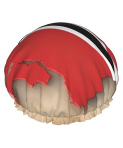 Trinidad und Tobago Map 02 Duschhaube, weich, gefüttert, doppellagig, waschbar, breites Gummiband, Haar-Duschhaube für Badewanne