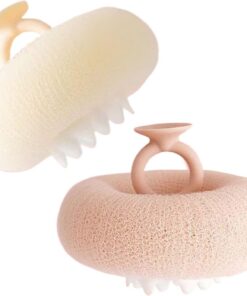 Badeschwamm Sonnenblumen-Design – 2-in-1 Dusch-Luffa | Saugnapf-Netz-Schrubber für Spa, Post-Workout, Mädchen, , Männer, Frauen, Reisen, Fitnessstudio, Bad, ,