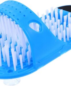 Healvian Fußwaschbürste mit Saugnäpfen und Fußmassagefunktion aus Kunststoff und Nylon Blaue Duschfußreiniger Badreinigungsbürste für Zuhause