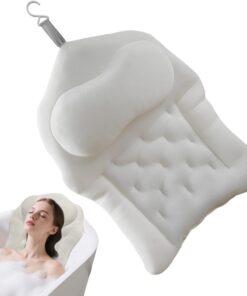 Badekissen - 4D Badewannen Kopfkissen,Duschekissen Mit Saugnäpfen Und Badezimmer Kopfstütze Für Entspanntes Baden Zu Hause Pool Spa Draußen Wohnung Camping Täglich Für Frauen Und Männer