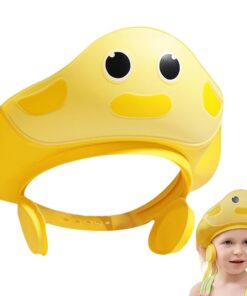 Duschhaube Badekappe mit Augen- und Ohrenschutz Badevisier | Hut Wasserdichte weiche Silikon-Badehaube verstellbar leicht anziehbar kindersicher leicht bequem für
