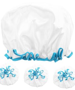 Healvian 4stücke Satin-badehaube Wiederverwendbar Flexible Haar Abdeckung Für Dusche Haushalts Badehüte Badehaarschutz Badeschutzhut Duschschutz Badehut