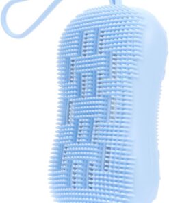 OUNONA Multifunktionale Silikon Badebürste Blau Schaumbildend Hautfreundlich mit Lanyard für Dusche und Bad