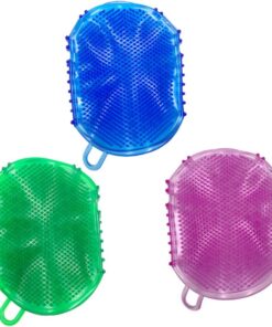 VALICLUD Doppelseitiges Massagehandschuh Zufällige Farbe 3 Stück und Meridiandrainage aus Flexiblem Kleber für Leichte Anwendung für Sanfte Körperpflege im Bad