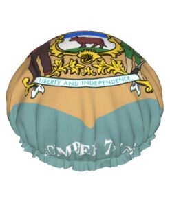 Flagge von Delaware Print Badekappe für langes Haar und kurzes Haar, waschbares Gummiband, Badehaarmut für langes Haar, Zopf
