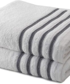 Collection Waschlappe, Frottee, 550 g, 100% hochwertige Baumwolle, Baumwolle, weiß/grau, 2 Draps de Bain