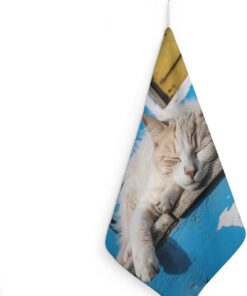 Waschlappen für das Gesicht, Motiv: schlafende kleine Katze, bedruckt, weiches Waschlappen zum Waschen des Gesichts, Baumwolle, Gesichtshandtücher für empfindliche Haut, Frauen