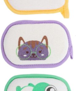 OUNONA Badeschwämme mit Weichem Schwammmaterial für Kinder 3 Stück-pack aus Polyester als Babyparty Geschenk und Sanftem Peeling Effekt die Tägliche Badehilfe Zufällige Farbe