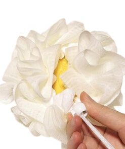 Bath Sponge Ball - 2 in 1 for Gentle Washing | Viscose Fiber with 14x14cm Size, 40g Weight, Body Scrub Loofah, Soap Pouch Design, Reusable Bathroom Accessories for Women Men Daily Shower