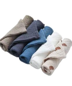 5 Pcswashcloths Faceclothhinfant Wash Hand Face Wischtücher Babywatte Quadrattücher Taschentuch Musselin Tuch Fütterung Lätzchen Weiche Waschlappen Für Gesicht