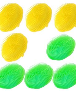 Haar Kopfhautbürsten Kopfhautmassaget Peeling Peeling Pinsel für Bad 8pcs Gelbgrün, Kopfhautbürste
