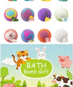 Badeball für Kinder,12 Stücke erfrischende Körperreinigung,Badesalz mit Spielzeug - für Zuhause, Badewanne, Reise, Hotel, Kinder, Mädchen, Spa