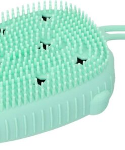 OUNONA Doppelseitige Silikon Badebürste mit Massagefunktion und Reinigungsbürste für Dusche Grün mit Aufhängeleine für Sanfte Hautpflege Beim Baden