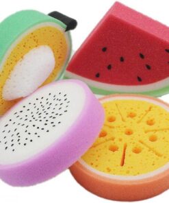 3 PC-Karikatur-Badeschwamm Reinigungsschwamm Bad Badezimmer Zubehör Set Frucht-Form Stock Sponge