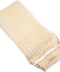 VALICLUD Doppelseitiger Rückenschrubber aus Sisal Faltbares Duschhandtuch für Sanftes Peeling und Reinigung unter Dusche Beige Badzubehör