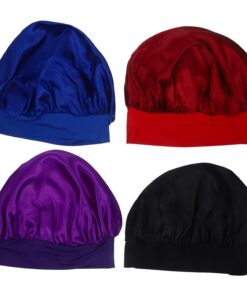 STOBAZA 4stücke Satin Schlafmütze Elastische Haarwickel mit Satinbezug Atmungsaktive Kopfbedeckung für Damen Haarwickel zum Schlafen Praktische Schlafhaube