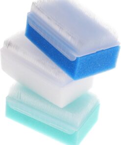 OUNONA Shampoo Badeschwamm und Schwammpinsel für Babys Milchschorf Bad Silikonbürste Sanfte Kopfreinigung 3 Stück