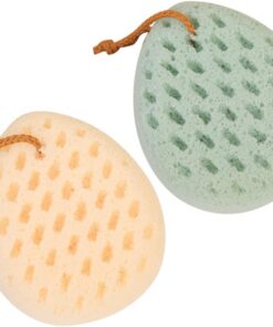 Healvian 2 Stück Schwammpinsel aus Schwamm mit Aufhängeleine für Dusche und Bad Sanftes Peeling für Trockene und Ölige Haut für Zuhause und Studentenwohnheim