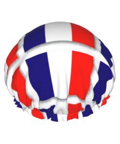 Badekappe mit französischer Flagge, für langes und kurzes Haar, waschbar, elastisches Band, Badehaarmut für langes Haar, Zopf