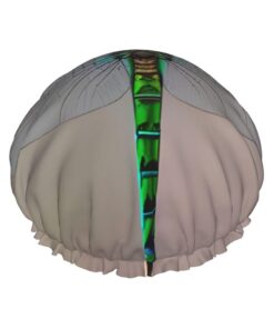 Badekappe mit Libellen-Aufdruck, für langes und kurzes Haar, waschbar, elastisches Band, Badehaarmütze für langes Haar, Zopf