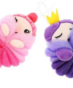 OUNONA 2 Stück Kinderbadebälle mit Cartoon Design Pe Material Reichhaltiger Schaum und Angenehmes Peeling für Badezubehör und Sanfte Hautreinigung